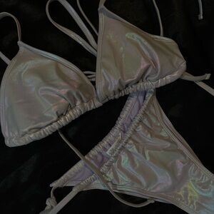 Target Iridescent Lavender Triangle Bikini - Women Swim